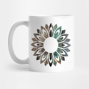 Distressed Wood Flower Mug